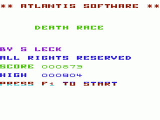 Death Race title screen for Vic-20